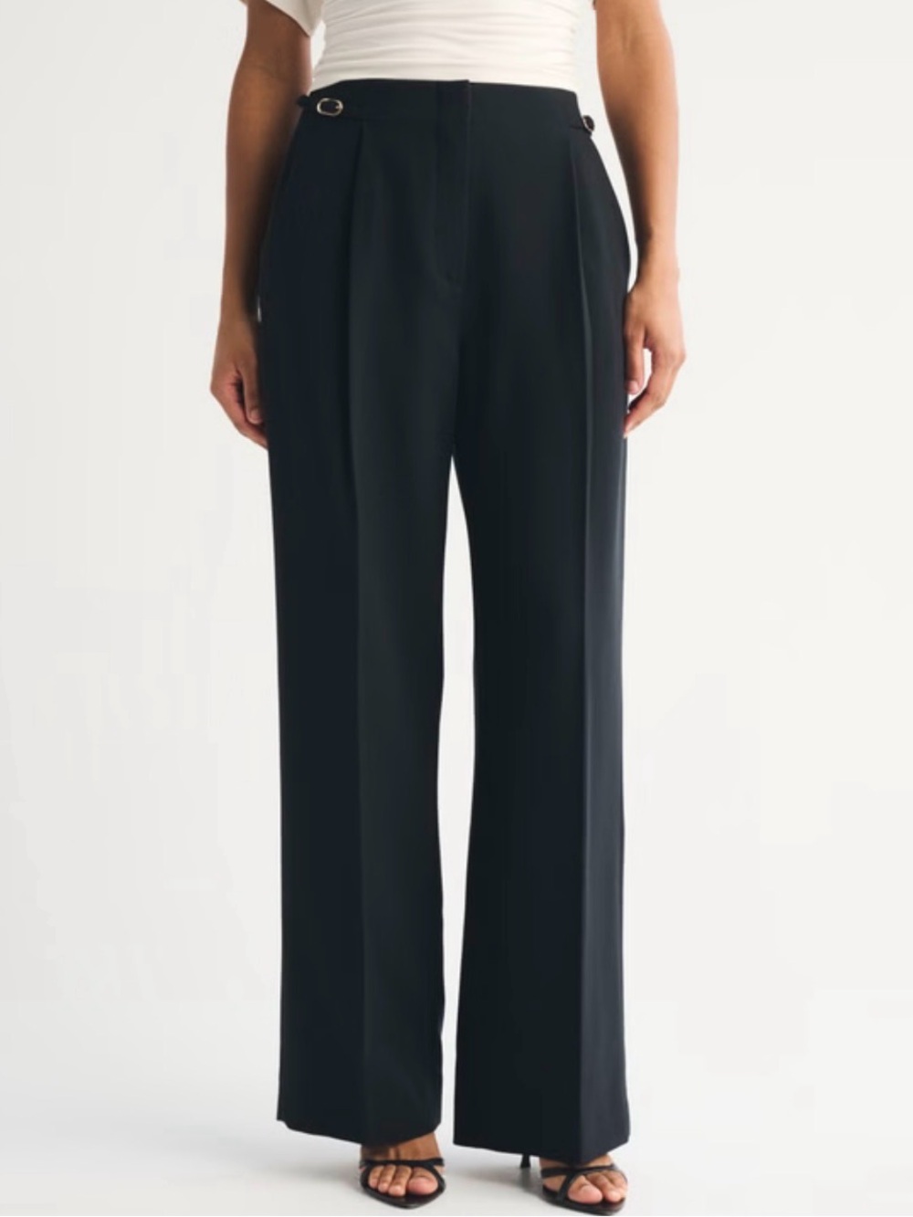 Abercrombie & Fitch Black Wide-Leg Trousers